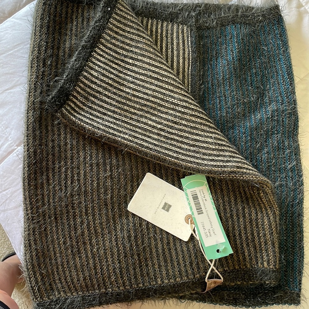 neva colorblock striped infinity scarf